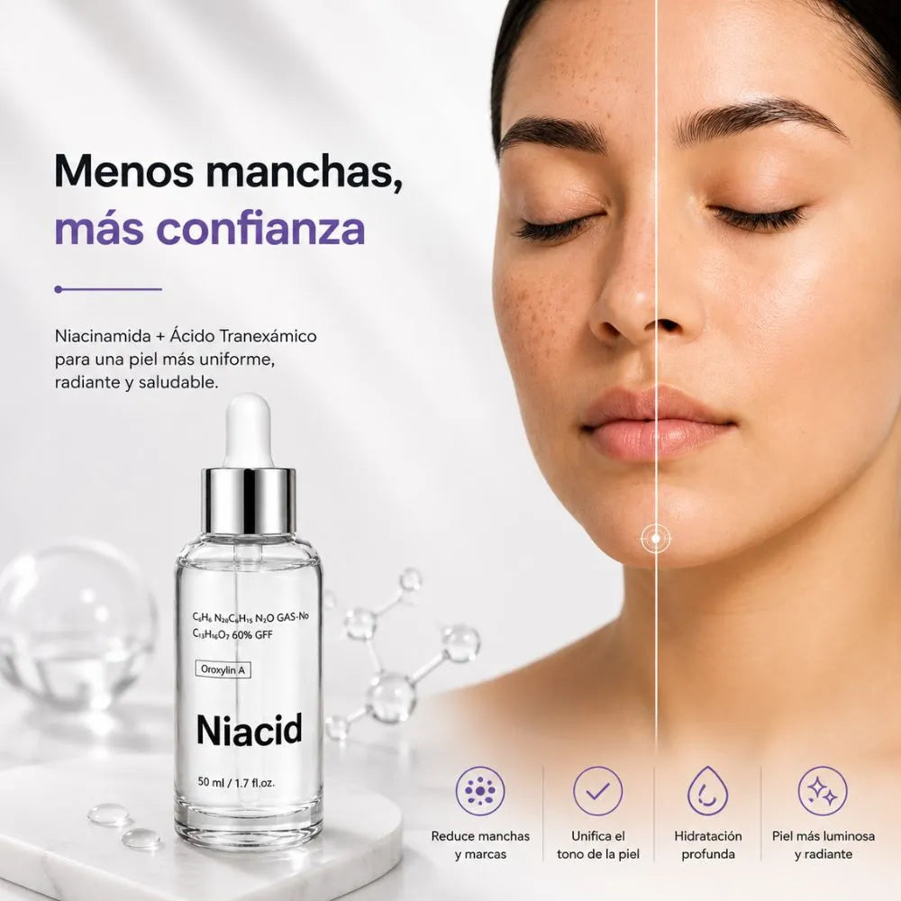 NIACID Mejora la apariencia de manchas y cicatrices causadas por el acné