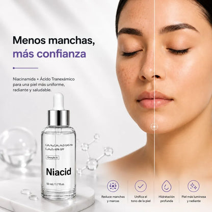 NIACID Mejora la apariencia de manchas y cicatrices causadas por el acné